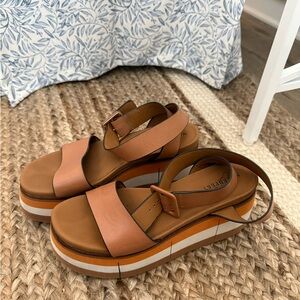 Naked Feet Tan and Brown Platform Sandals